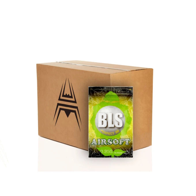 20x BLS BIO pellets 0,25g, 4000 BBs - Wit (doos)