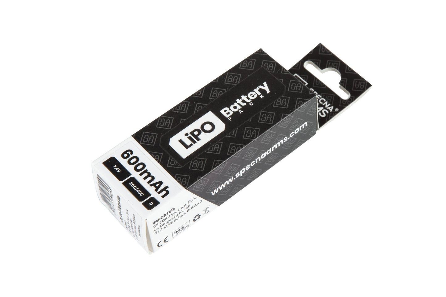 [SPE-06-026854] LiPo 7.4V 600mAh 20/40C batterij voor PDW - T-Connect (Deans)