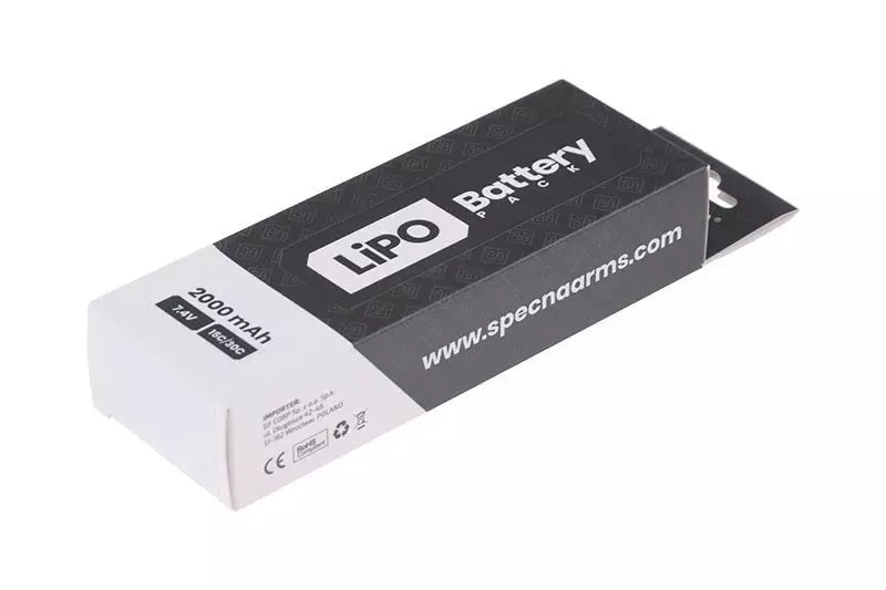 [SPE-06-022020] LiPo 7,4V 2000mAh 15/30C batterij - vlinderconfiguratie