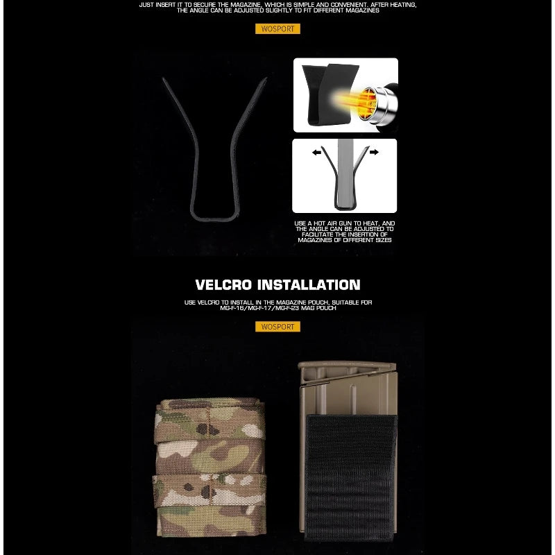 WST Kydex Insert voor 7.62 Magazijn Pouch, Medium - Zwart